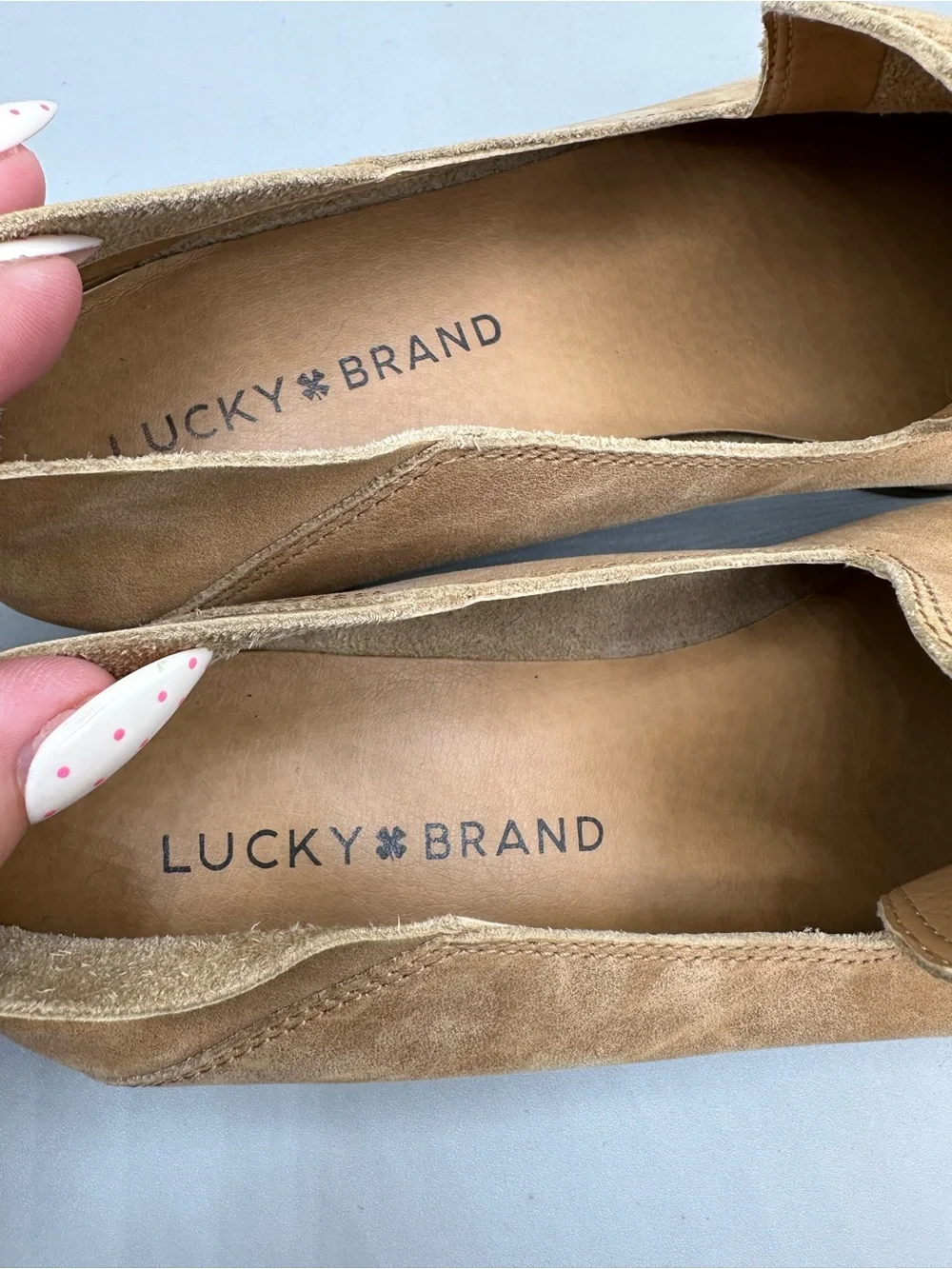 Lucky Brand Cahill Leather Slip On Loafers Women 7 Tan